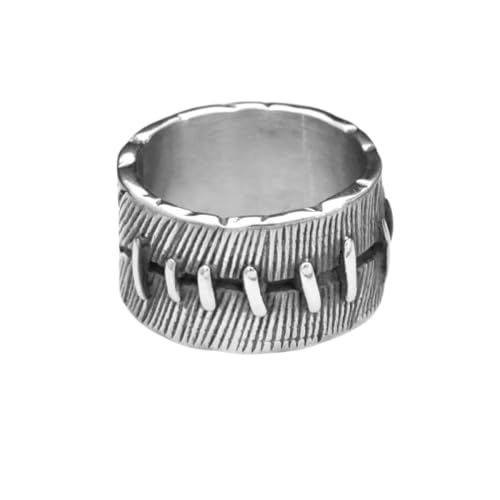 Bague chimérique suture en relief finitions gravées haute précision pour homme