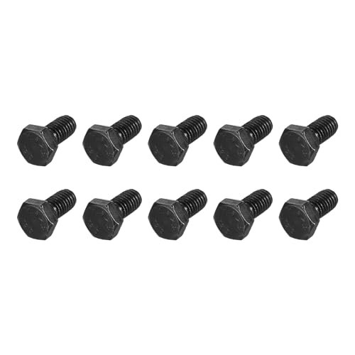 Image of METALLIXITY Hex Bolts (M6-1x12mm) 25Pcs, 12.9 Grade Carbon Steel Fully Threaded Black Oxide, Coarse Thread UNC Hex Head Screw Bolt - for Mechanical Repair