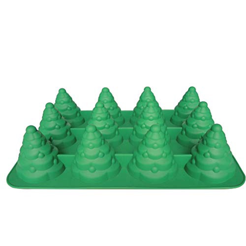 ZOOMY Stampo in Silicone per Albero di Natale 3D per Mousse Cake Muffin Cottura Cubetto di Ghiaccio Gelatina di Sapone al Cioccolato Bar Lozione Bar Bomba Candela - Verde
