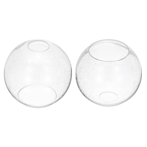 PATIKIL Pantallas De Lámpara De Vidrio Transparente Con Burbujas De 6 Pulgadas De Reemplazo 2 Piezas Hechas A Mano Para Arañas Lámparas Colgantes Con Ajuste De 1-5/8 Pulgadas