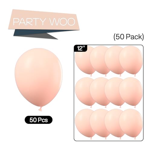 Image of PartyWoo Pastel Orange Balloons 50pcs Light Pale Orange Peach Color 12 Inch