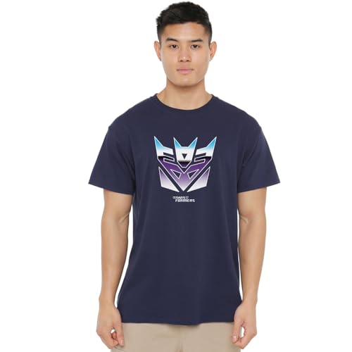 Cotton Soul Transformers Decepticons Logo Unisex T Shirt, Navy, XX-Large