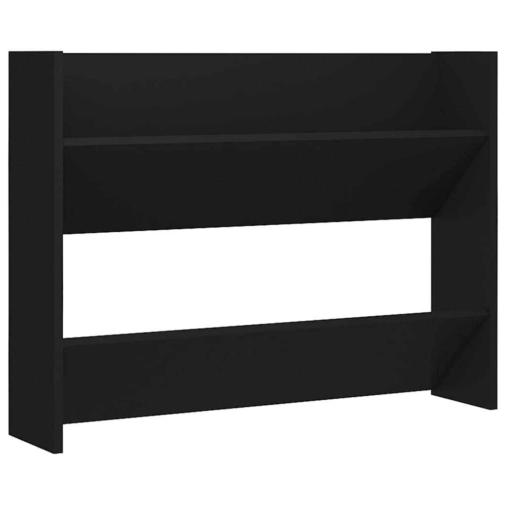 vidaXL Wall Shoe Cabinet Household Supplies Storage Organisation Wardrobe Storage Hanging Wall-Mounted Shoe Organiser Rack Shelf Chipboard Black