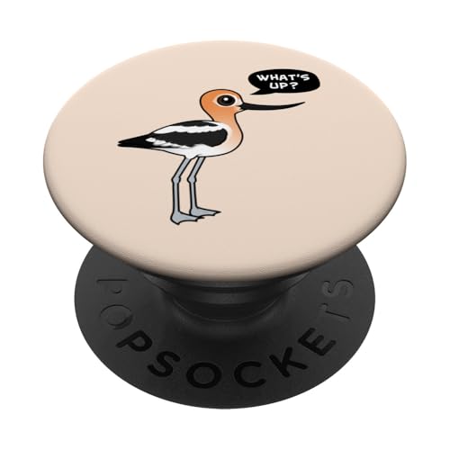 Funny American Avocet What's Up Cute Cartoon Bird PopSockets Swappable PopGrip
