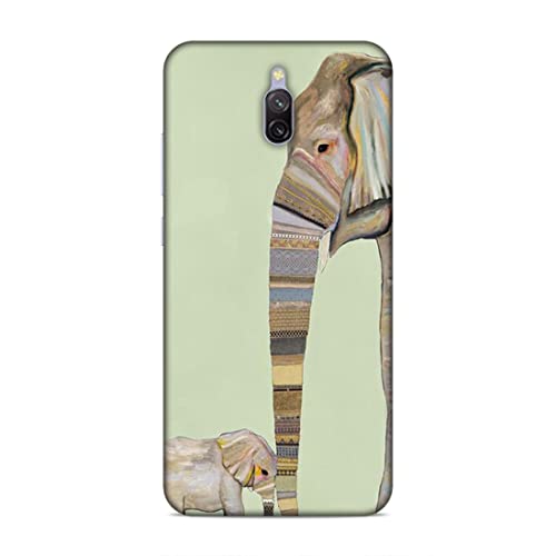 Image of Printed Mobile Back Hard Case Cover for Xiaomi Redmi 8A Dual | Elephants, Cute Baby Elephant, Traditional-2189