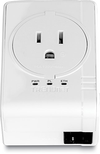 Image of TRENDnet Powerline AV500 Compact Gigabit Single Network Adapter, with Power Outlet Pass-Through, TPL-407E