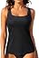 Tankini Tops For Women Modest Swimsuits Square Neck Swim Tank ...