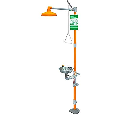 Guardian G1990 Plastic Safety Station with Eyewash, PVC Construction, Stainless Steel Valves