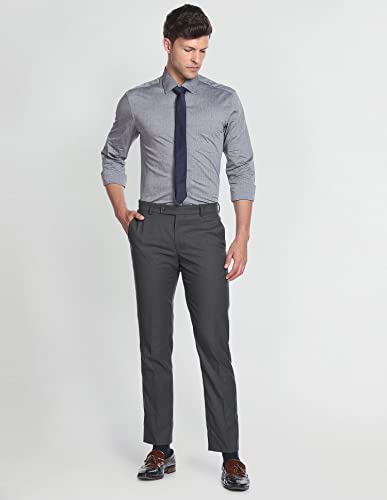 Image of Arrow Solid Slim Fit Mens Formal Shirt - 100% Cotton, Breathable & Comfortable, Full Sleeves Shirts for Men
