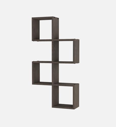 Image of Aura Multipurpose Modular Wall Racks /Shelves /Organiser /Decor Particle Board Wall Shelf (Number of Shelves - 7, Brown)