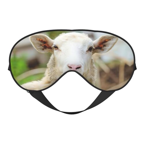 おもしろいたずらな羊の舌 かわいいアニマルプリント ソフト遮光アイマスク、トラベルアイマスク、横向き寝用アイカバー、スリープアイマスク 男女兼用