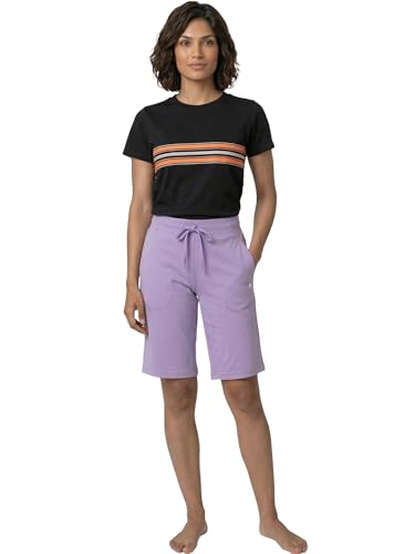 Image of Enamor Mid Rise Knee Length Drawstring Closure City Shorts for Women - Slim Fit, Soft and Breathable Cotton - E044