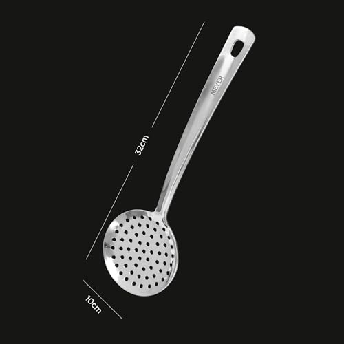Image of Meyer Stainless Steel Skimmer | Kitchen Tools | Cooking Utensils for Kitchen | Skimmer for Deep Frying and Straining Puris /Nuggets /Rice /Pakodas, 32cm, Silver