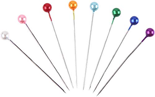 FINGOOO 250 PCS Multicolor Sewing Pins Straight Pins for Dressmaker Jewelry Decoration