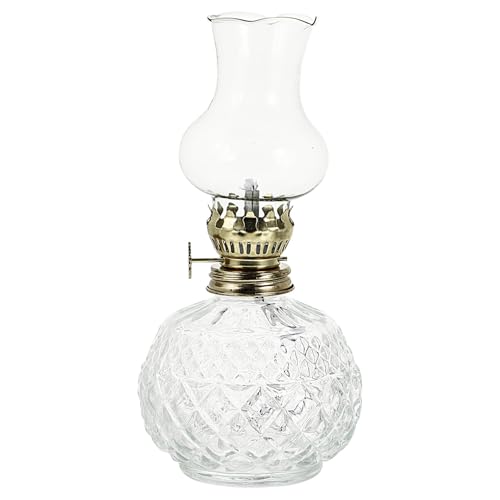 Garneck Lámpara de Aceite de Queroseno Luz Decorativa Hogar Vintage de Vidrio Retro Diseño Clásico y Elegante para Ambientación y Fiestas