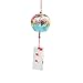 Amosfun Japanese Wind Chimes Green Grass Wind Bells Handmade Glass Japanese Style Pendant- Indoor Bell Crystal Wind Chime- Glass Wind Chime Printed Beautiful Japanese-