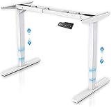 Soporte de Escritorio Eléctrico Duales Motores Silenciosos Ajustable en Alturas Memoria de 3 Alturas Preset Marco de Escritorio de Pie Elevable Display LED para Mesa Ordenador Portatiles [EU Stock]