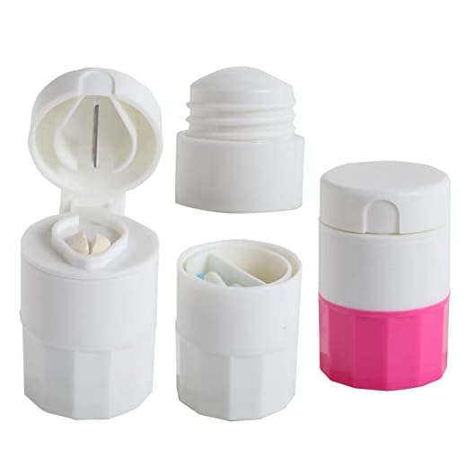 Pill Crusher Splitter Grinder Accurate Cut Tablet Cutter Round Medicine Pulverizer Container for Medication Vitamin Supplement(2pc)