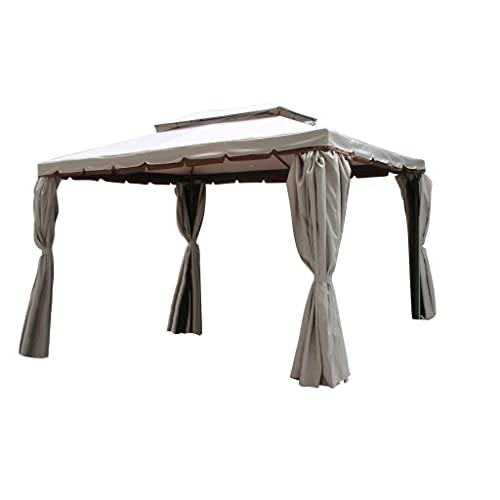  Gazebo da esterno 3x4 mt struttura in alluminio e telo in poliestere con zanzariera perimetrale scorrevole Privacy Plus