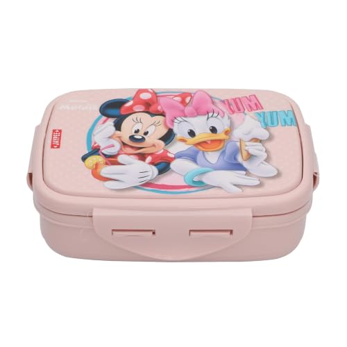 Image of JAYPEE Steel Tek Jr. Kids Lunch Box 500 ml, Disney Minnie Mouse & Donald Duck Character Lunch Box for School Kids, Pink, ml | Airtight Stainless Steel Tiffin Box