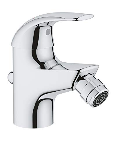 GROHE Start Curve Grifo de bidé 1/2" | Monomando de bidé | Cromado | 23766000 | Vaciador automático | Palanca metálica | Instalación en un solo agujero