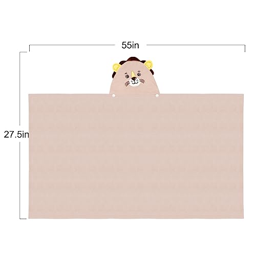 Image of ROMASA Baby Bath Towel Ultra Soft Hooded Towel Highly Absorbent Bathrobe Blanket Toddlers Shower Gifts for Boys Girls-27.5 inch x 55 inch (Khaki Lion)
