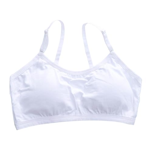 Girls Bras Cotton 9-17 Years Cotton Sports Bras for Girls Underwear for Girls Teen Strapless Bras for Girls Ages 12-14 Strapless Bras for Teens Preteen Bras Kids Bra 09# White 11 Years