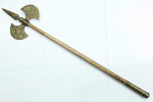 PH Artistic Handcrafted gold paint work Axe Elephant Controller Ankush wood stick 33'