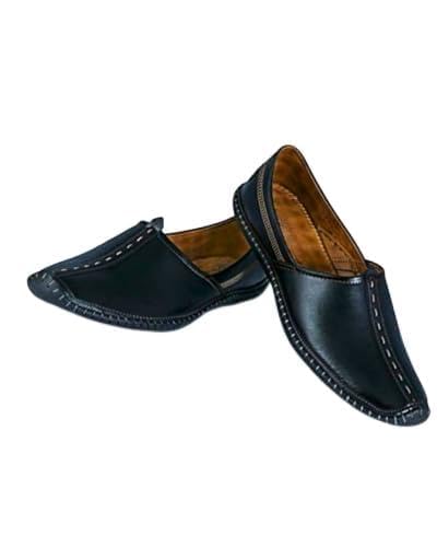 Men's Square Toe Leather Mojaris, Traditional Ethnic Footwear-image-29