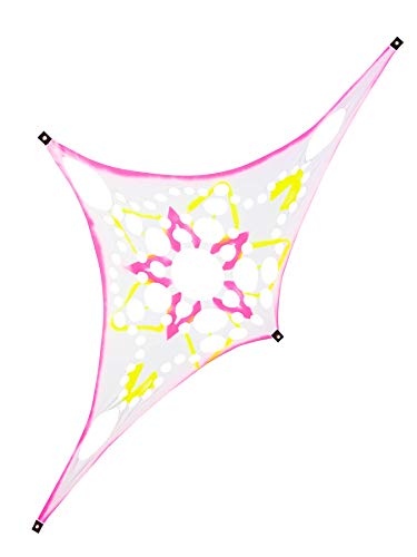 PSYWORK Schwarzlicht Segel Spandex | Progspy Neon Space Star II | Multi | 1,5 x 3m | UV-aktiv | Leuchtend | Wandtuch Wandbehang Stoff Neon Deko Party Tuch Tapestry Poster PSY Goa