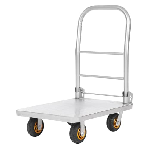 Platform Truck Industrial Flat Dolly Cart Moving Flatbed Cart Heavy Duty 27.56X17.72 Cart 1100lb Capacity Flatbed Hand Truck with 5Inch Wheels for Luggage Moving Shopping