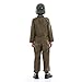 Funivals Army Soldier Costume Kids，Unisex WWII Soldier Dress Up with Helmet，Halloween Cosplay Outfit Boys，Khaki(XL)