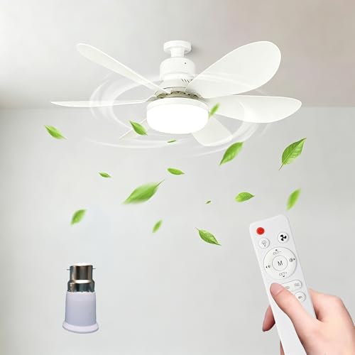 Image of Ceiling Fans with Lights and Remote, 40W Ceiling Fan Light with 6 Blade, Φ52cm E27/B22 3CCT Dimmable 3000-6500K Quiet Light Fan Ceiling 3 Speed Timing, for Bedroom Kitchen Garage