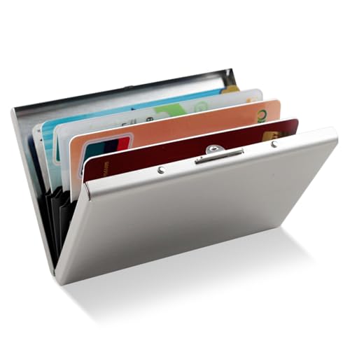 RFID Blocking Credit Card Holder – Stainless Steel Wallet & Business Card Organizer for Men and Women