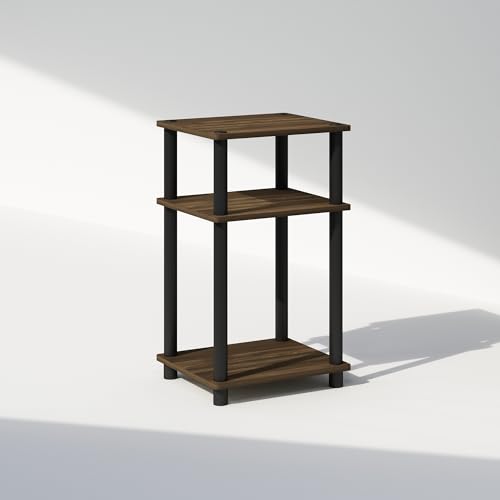 image for Furinno Just 3-Tier Turn-N-Tube Open Storage Nightstand, 1-Pack, Plast