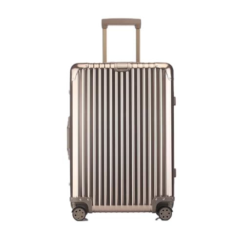 Suitcase All-Aluminum Magnesium Alloy Trolley Case Metal Suitcase Universal Wheel Boarding Case 24-inch Suitcase Suitcases, Gold