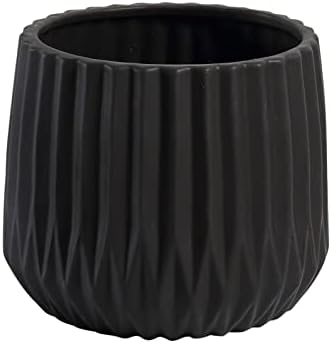 Outdoor Indoor Garden Plant Pots Plant Containers Ceramic Planters Modern Minimalist Style Planters Durable Planters Small Plants Planters Planting Pot (Color : Gold, Size : M) (Black Small)