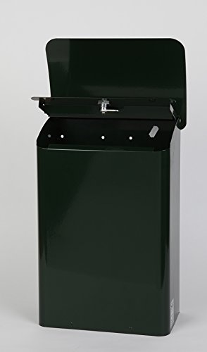 Wand-Briefkasten Safepost 14 grün (RAL 6009) racinggreen Sicherheits-Briefkasten mit doppeltem Dach Aufputz-Postkasten