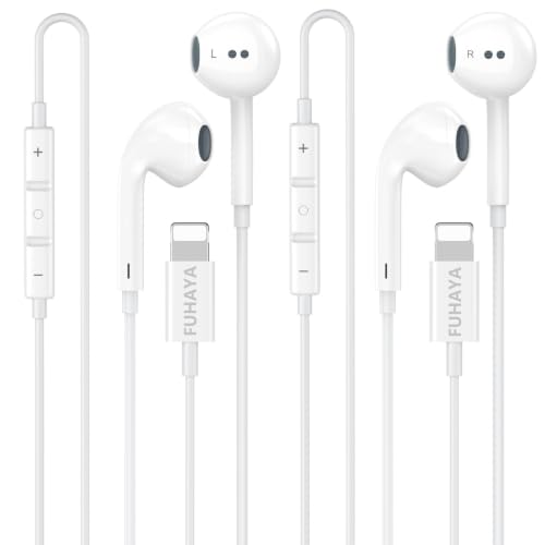 [Apple MFi Certified] iPhone Earphones Wired With Lightning Connector 2Pack