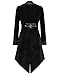 ZNZHKR Womens Medieval Renaissance Gothic Frock Coat Steampunk Victorian Jacket (Black, X-Large)