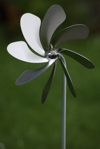 A1002 - SKARAT Speedy20 Windrad Windmühle aus Edelstahl (20cm Rotor-Durchmesser), kugelgelagert, Edelstahl Dekoration Garten - Made in Germany
