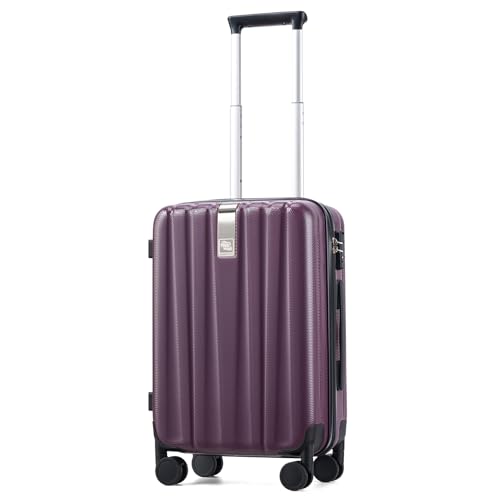 Image of Hanke 20 Inch Carry On Luggage 22x14x9 Airline Approved Lightweight PC Hard Shell Suitcases with Wheels Travel Luggage Rolling Suitcase Travel Luggage Bag Christmas Gifts for Birthday （Purple）