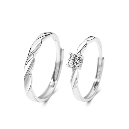 Bague Réglable Personnalisé en Argent Idéale pour Fiançailles et Promesse de Couple