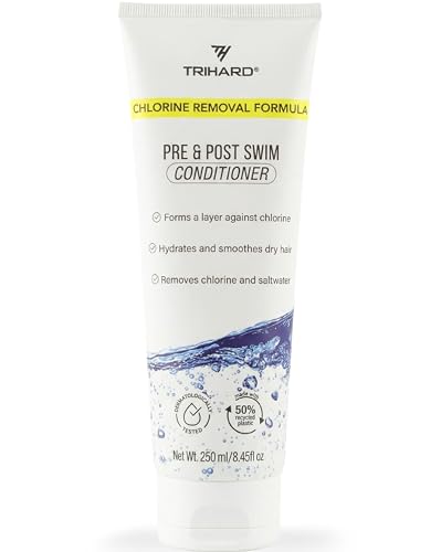 TRIHARD Chlorine Defense Swim Conditioner, Protect and Hydrate Hair from Pool and Ocean, Chlorine and Saltwater Pre and Post Swim Hair Protection, Hydrating Conditioner for Swimmers