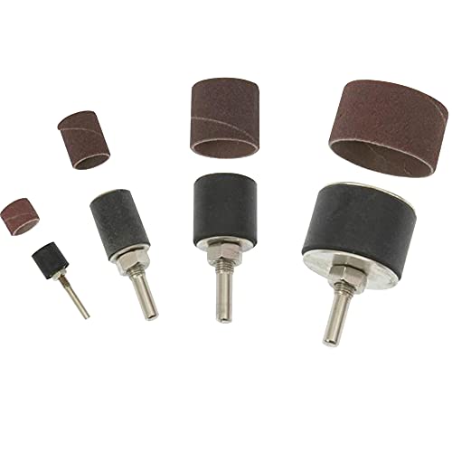 MS-Warenvertrieb 20 tlg Set: 4x Schleifwalze 1/2 3/4 1 1.5 mit 16 Schleifrollen K80 + K120