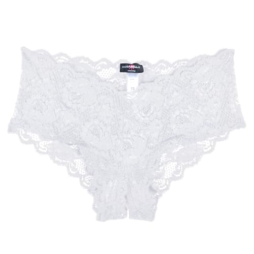 Cosabella womens Never Say Never Naughtie Open Gusset Low Rise Hotpant Boy Short Panties, White, Medium-Large US