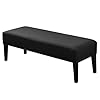 Lebaley Dining Bench Cover Stretch Jacquard Bench Slipcover Dining Bench Seat Protector Washable Dining Room Bench Cover Removable Dining Bench Protector for Kitchen Living Room Bedroom Black