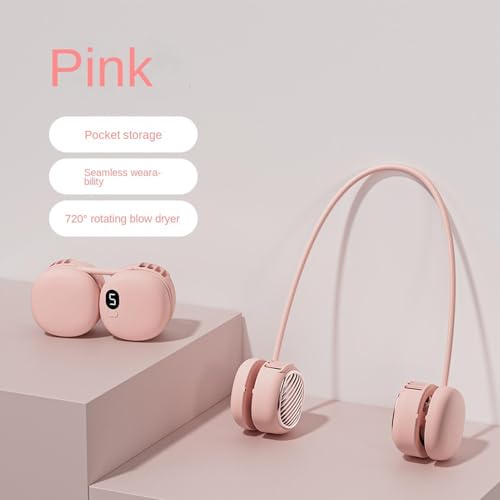 Ventilateur de cou portable rechargeable 5 vitesses avec écran LED