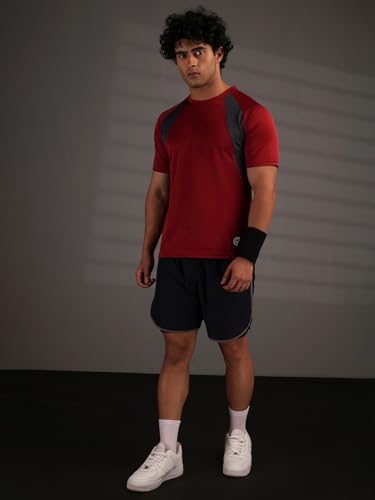 Image of CHKOKKO Gym Tshirt for Men Workout Regular Fit Sports Activewear Man Tshirts with Round Crew Neck and Half Sleeves for Yoga Running&Outdoor Activities