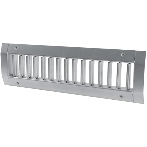 VezoWorks 13' x 3' Grille for Round Spiral Duct - Galvanized Steel Register Vent Cover for HVAC Ducting System - 1 Way Adjustable Louver Blades - Air Duct Ventilation Grill Conditioner/Air Exhaust